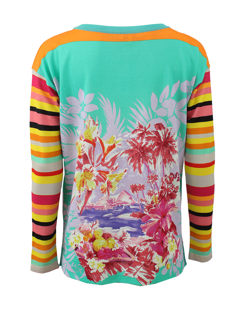 ETRO-Floral And Stripe Top-
