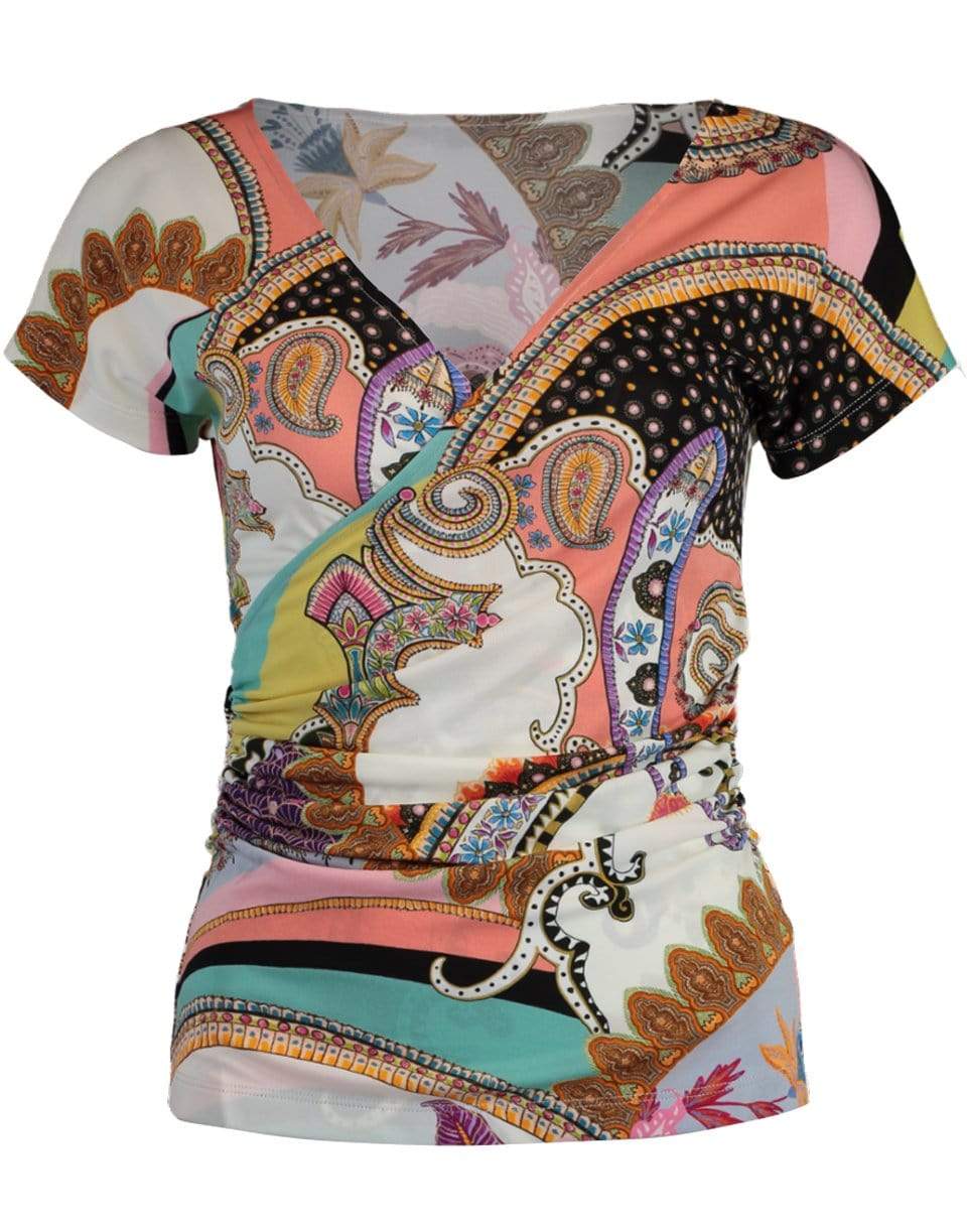 ETRO-Girasole Jersey Wrap Top-