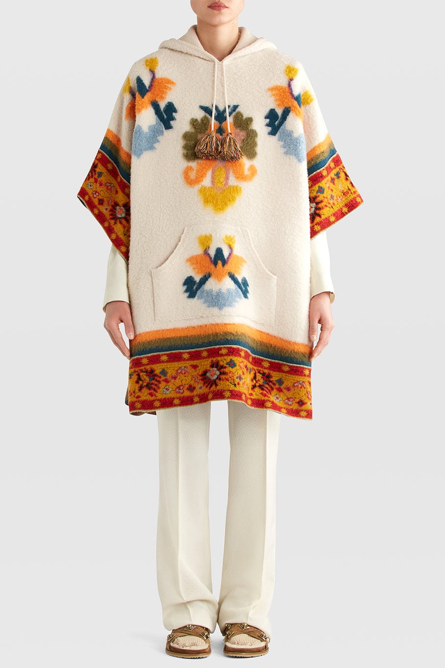 ETRO-Maglia Poncho-BIANCO
