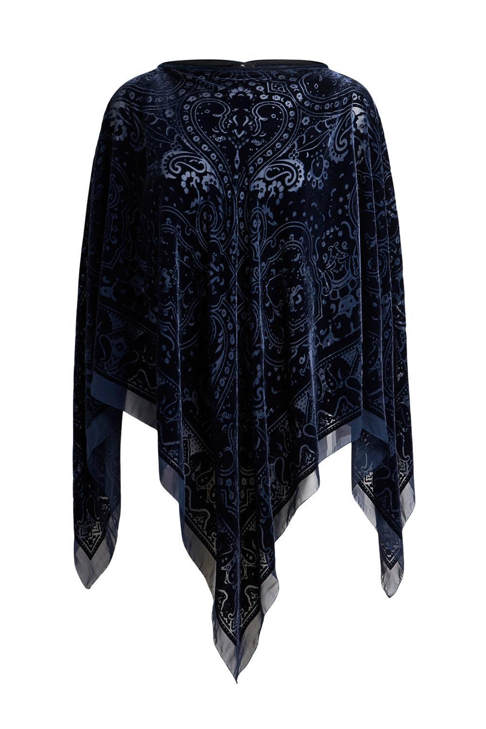 Long Sleeve Poncho-BLUEMULT-O/S-CLOTHINGTOPPONCHO-ETRO