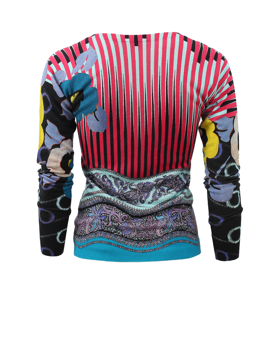ETRO-Striped Paisley Pullover Top-