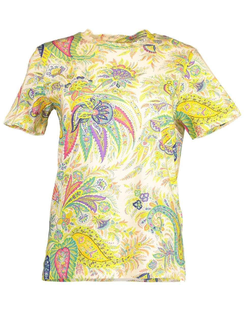ETRO-Short Sleeve Paisley Print Fitted T-Shirt-