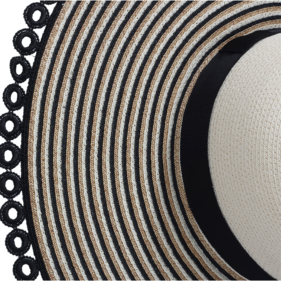 EUGENIA KIM-Honey Wide Brim Hat-IVRY/BLK