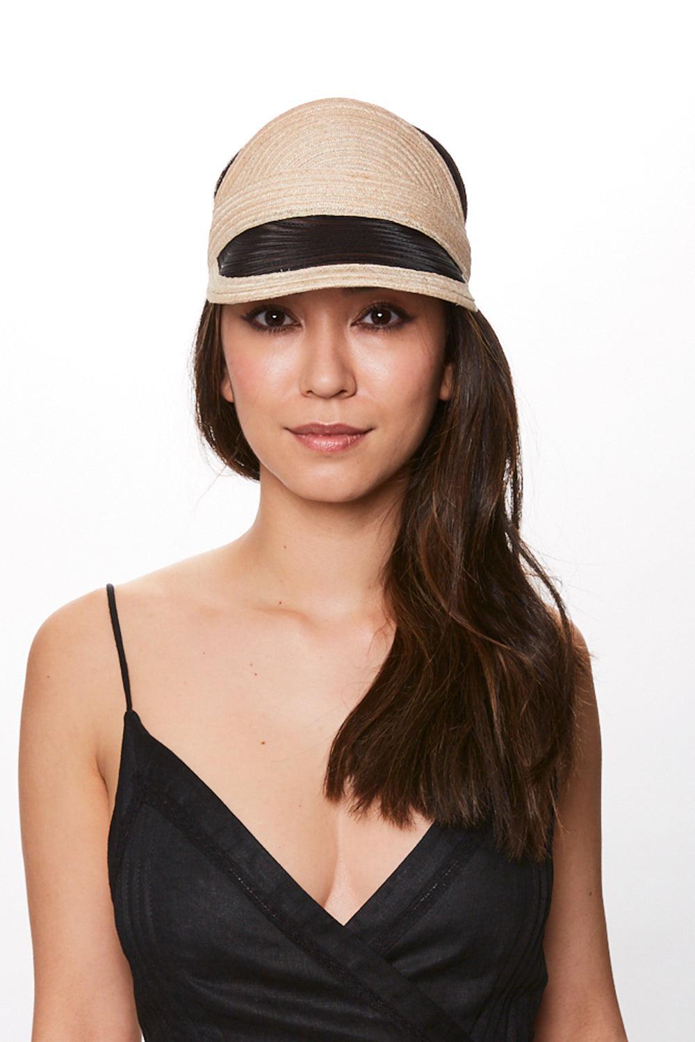 Vicky Visor-NAT/BLK-O/S-ACCESSORIEHEADWEAR-EUGENIA KIM