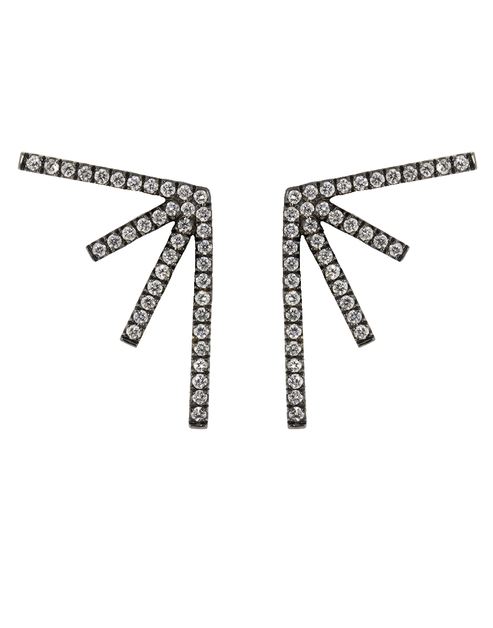 EVA FEHREN-Diamond Sputnik Earrings-BLACK GOLD