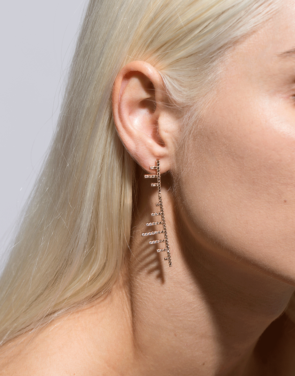 EVA FEHREN-Champagne Diamond Axis Earrings-ROSE GOLD