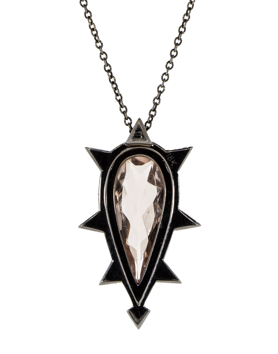 EVA FEHREN-Morganite And Diamond Pendant Necklace-BLACK GOLD