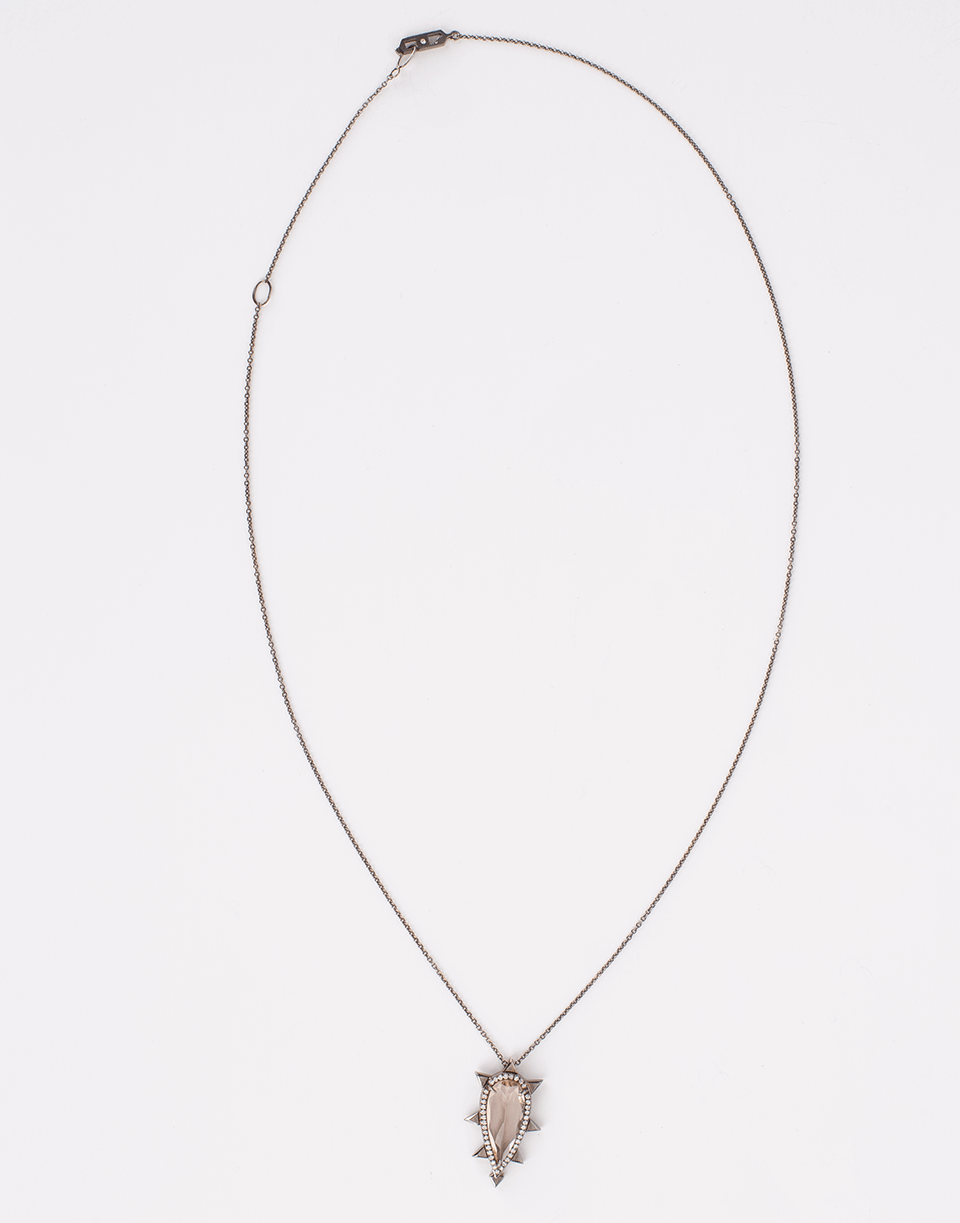 EVA FEHREN-Morganite And Diamond Pendant Necklace-BLACK GOLD