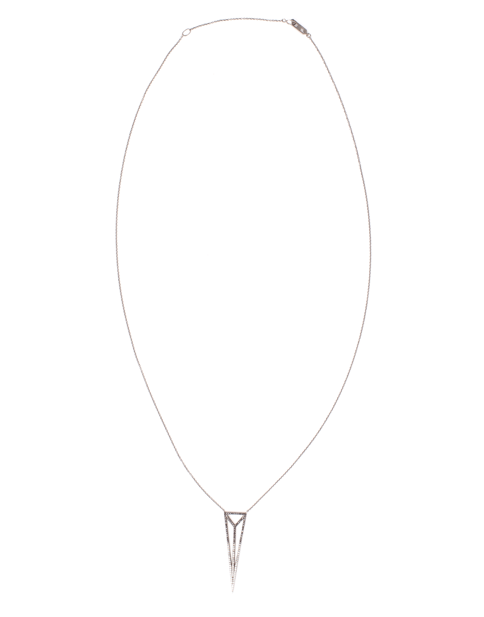 EVA FEHREN-Ombre Diamond Chrysler Pendant Necklace-BLACK GOLD