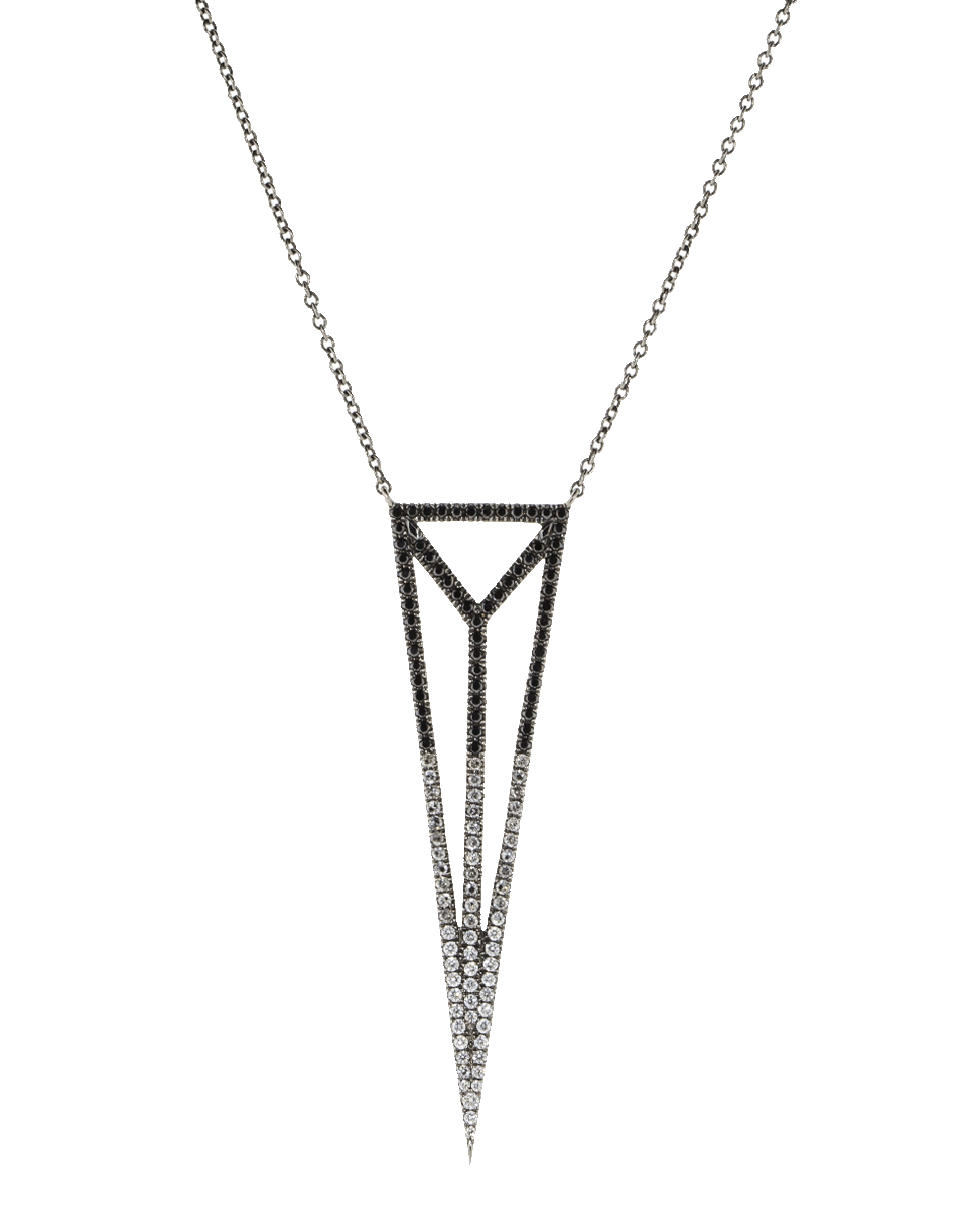 EVA FEHREN-Ombre Diamond Chrysler Pendant Necklace-BLACK GOLD
