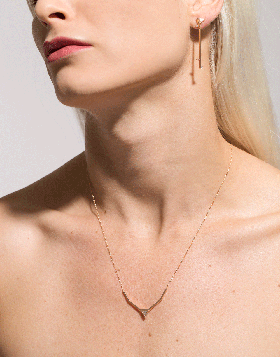 EVA FEHREN-Diamond Trillion Queen Collar Necklace-ROSE GOLD