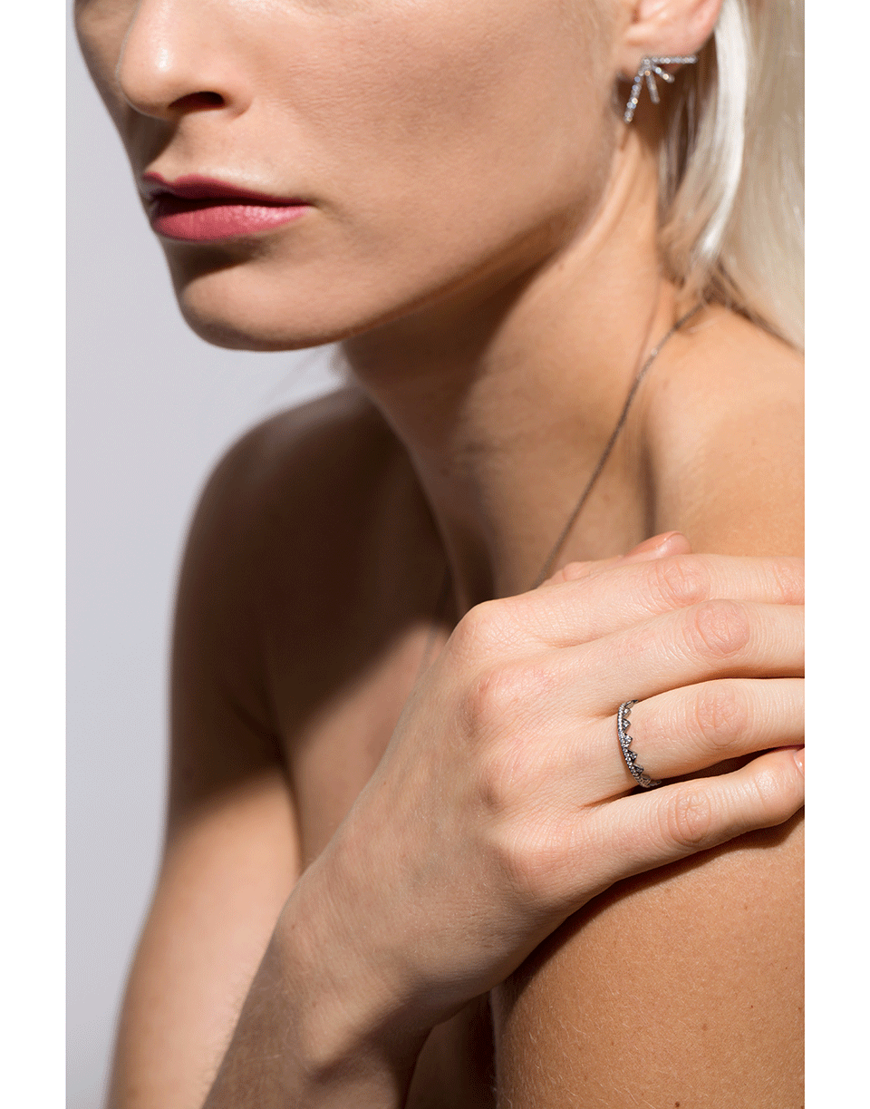 EVA FEHREN-Diamond Pave Crown Band-BLACK GOLD