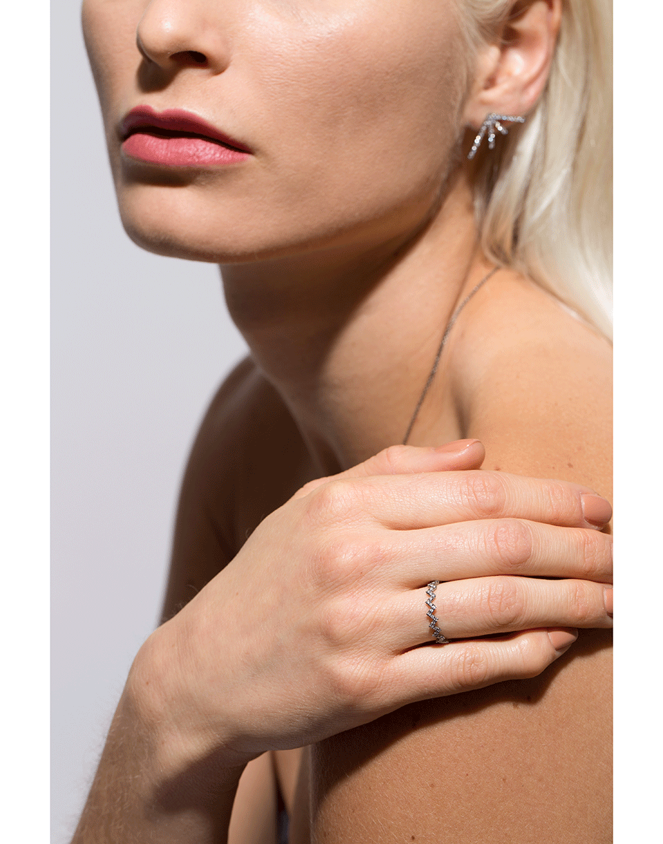 EVA FEHREN-Diamond Pave Ziggy Band Ring-BLACK GOLD