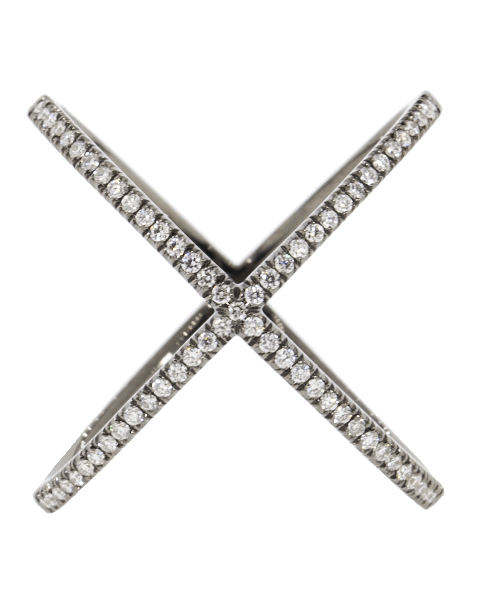 EVA FEHREN-Diamond X Ring-BLACK GOLD