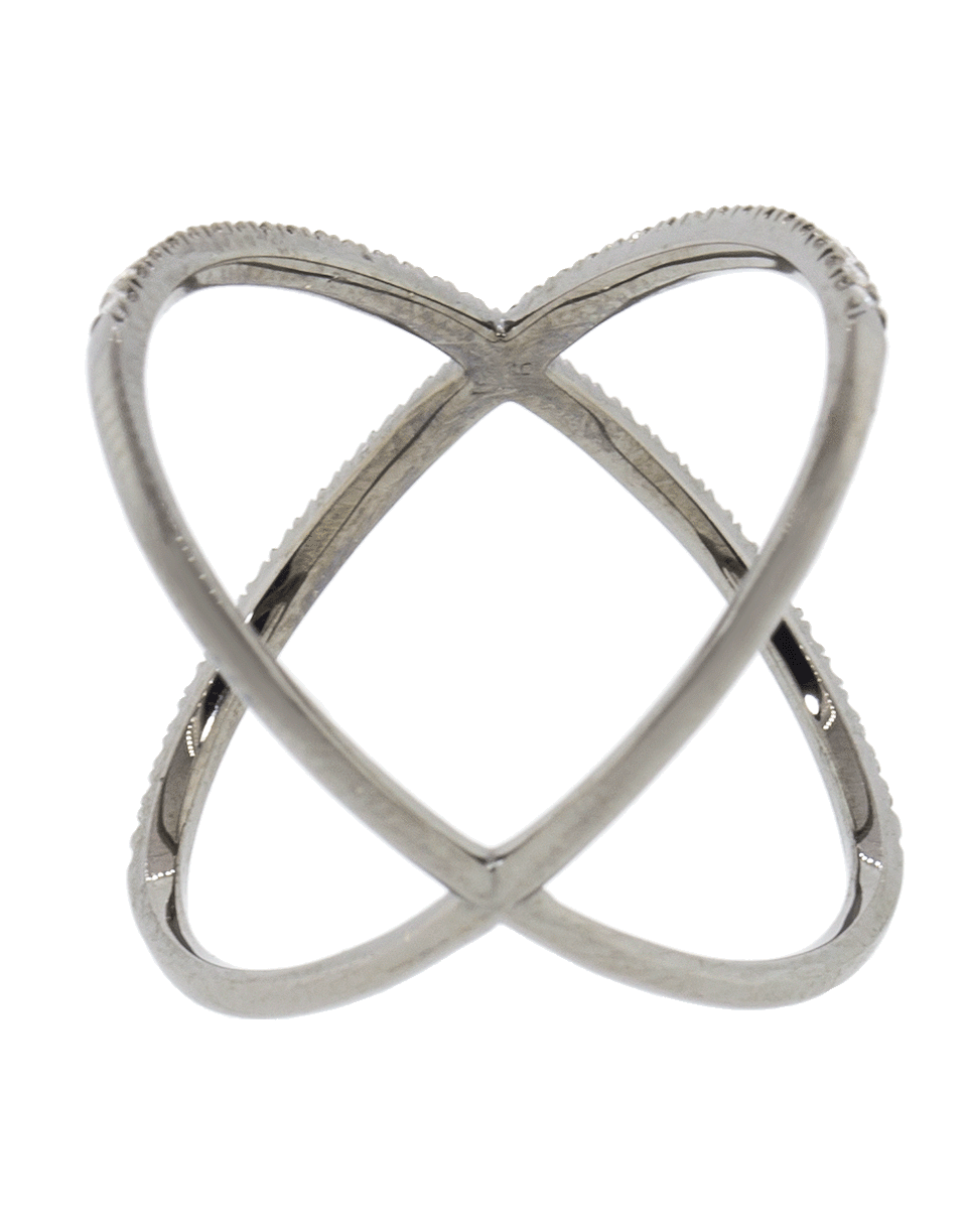 EVA FEHREN-Diamond X Ring-BLACK GOLD