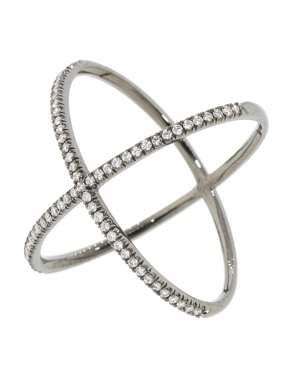 EVA FEHREN-Diamond X Ring-BLACK GOLD