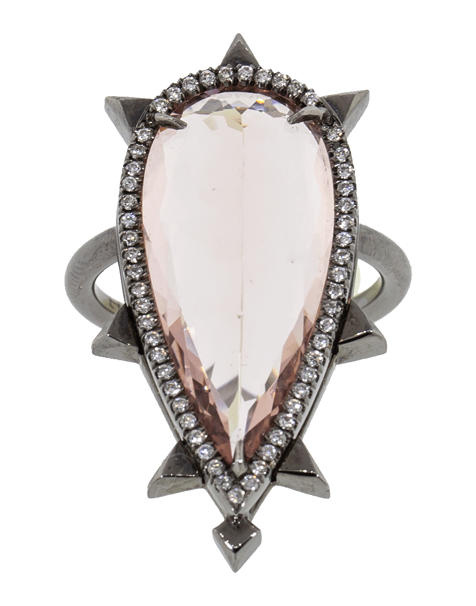 EVA FEHREN-Morganite And Diamond Ring-BLACK GOLD