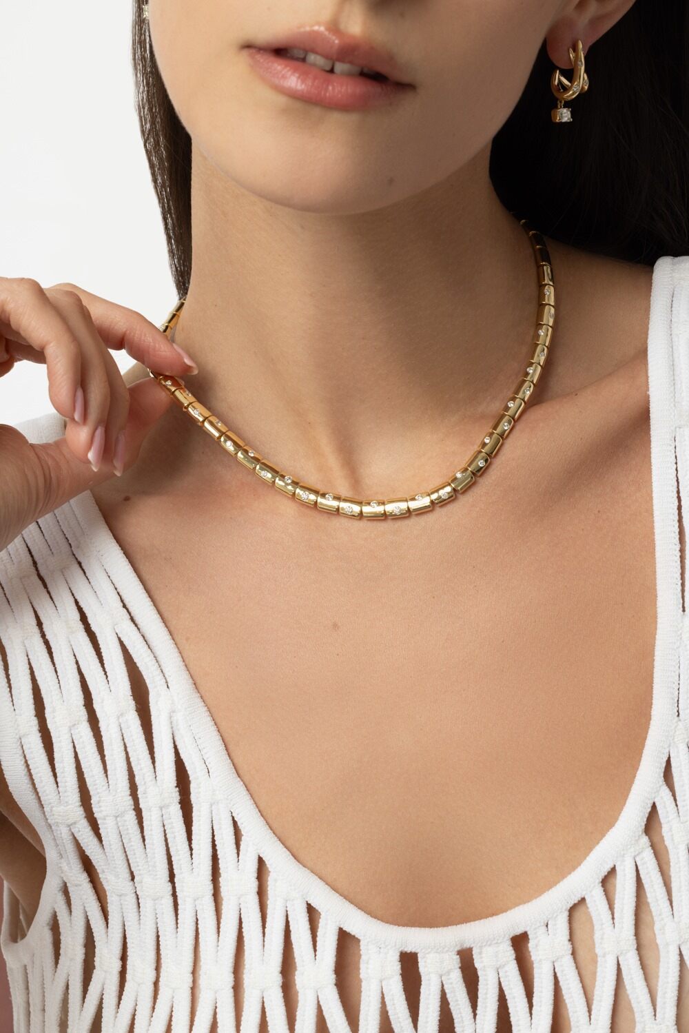 Cobblestone Diamond Necklace-YELLOW GOLD-JEWELRYFINE JEWELNECKLACE O-KWIAT