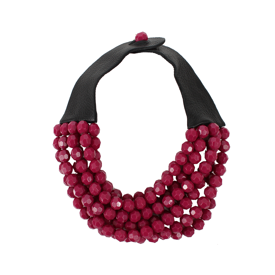 FAIRCHILD BALDWIN-Bella Beaded Necklace-FUCH/BLK