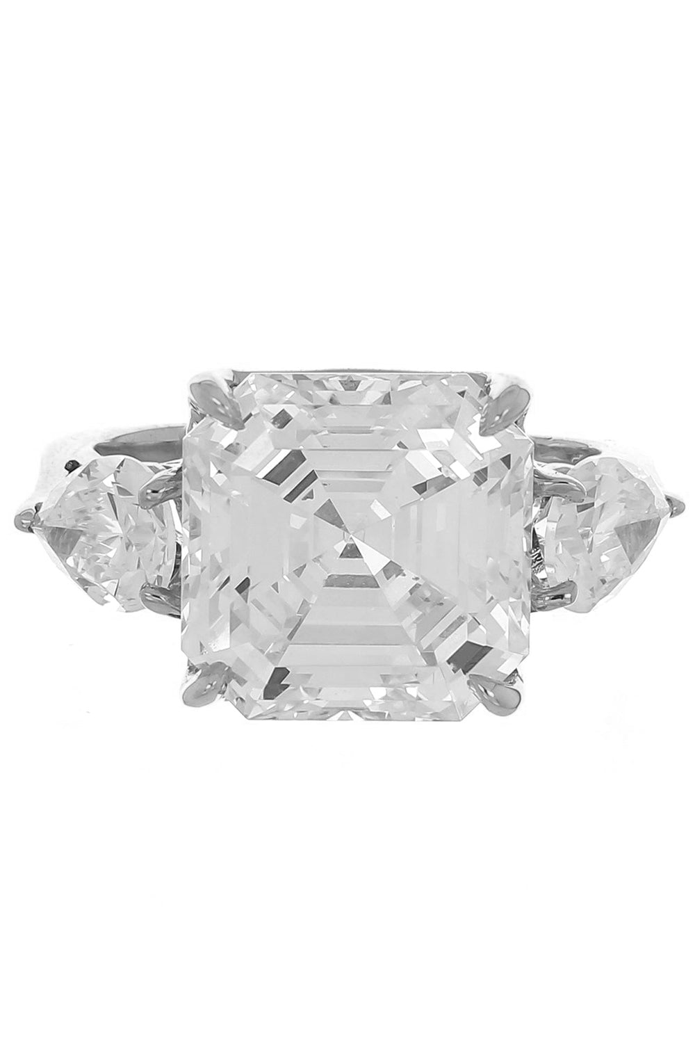 Square Cut with Pear Side Stones Ring-YELLOW GOLD-5.5-JEWELRYBOUTIQUERING-FANTASIA by DESERIO
