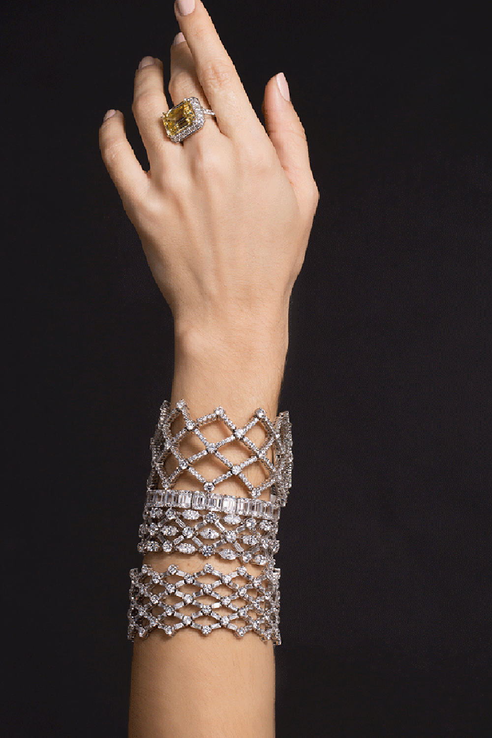 FANTASIA by DESERIO-Round Marquise and Baguette Bracelet-CZ