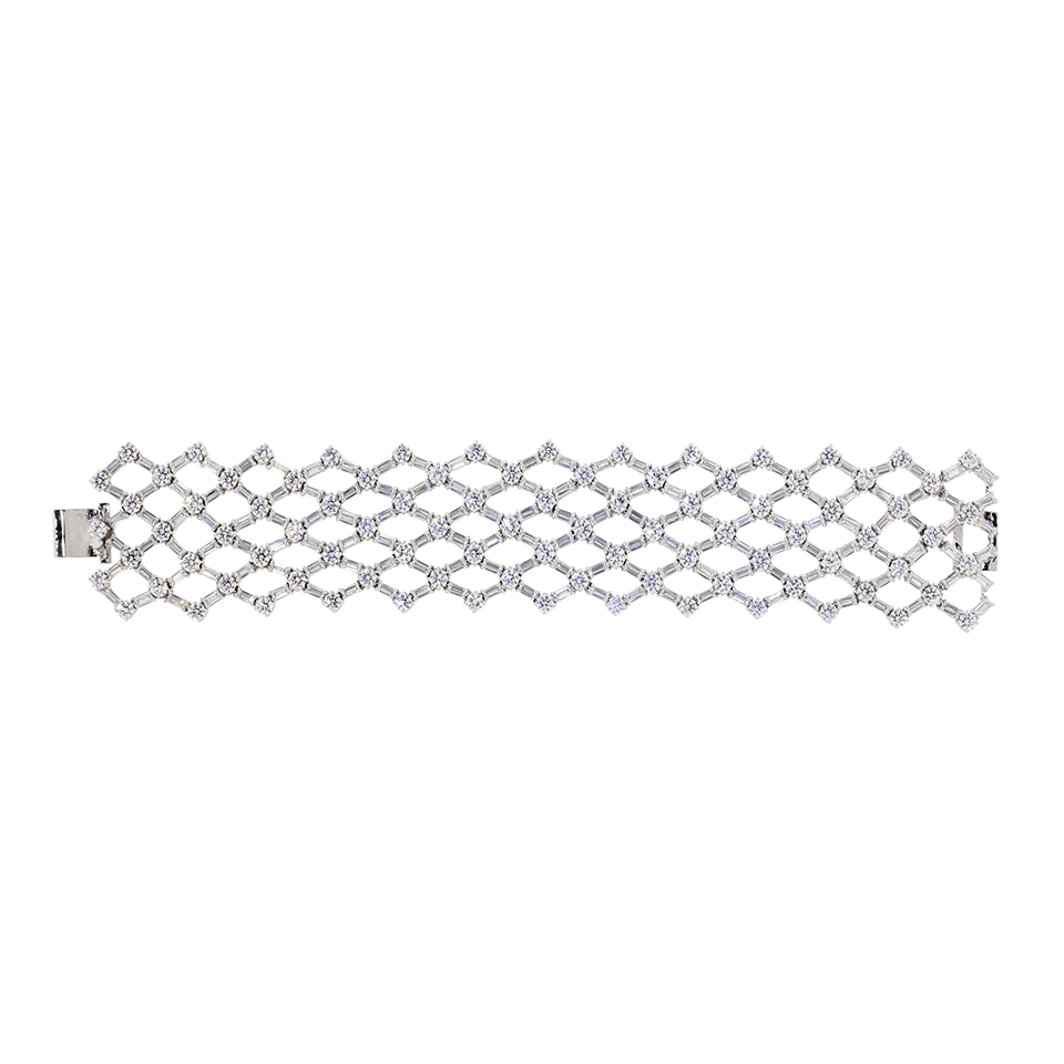 FANTASIA by DESERIO-Rounds And Bag Cubic Zirconia Flex Bracelet-SILVER