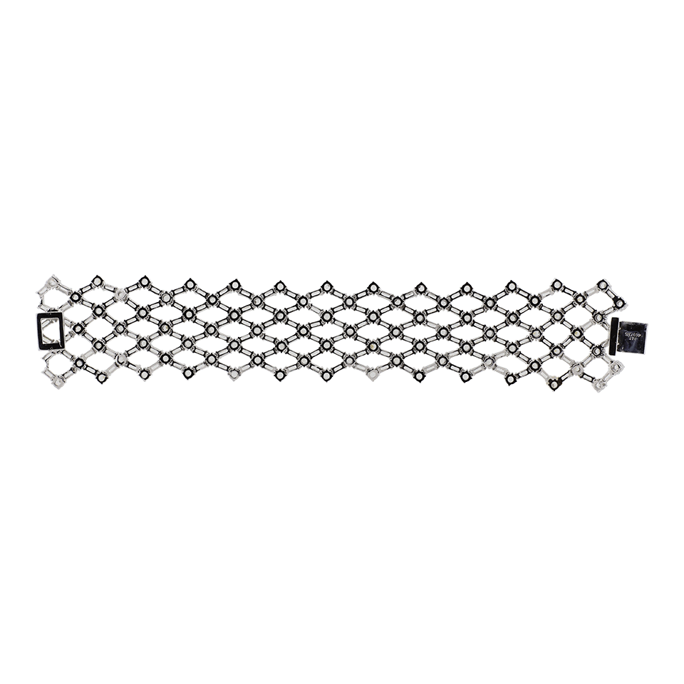 FANTASIA by DESERIO-Rounds And Bag Cubic Zirconia Flex Bracelet-SILVER