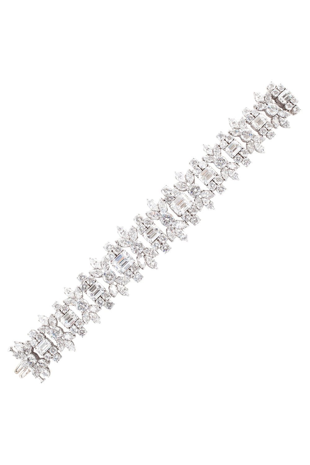 FANTASIA by DESERIO-Elaborate CZ Bracelet-WHITE
