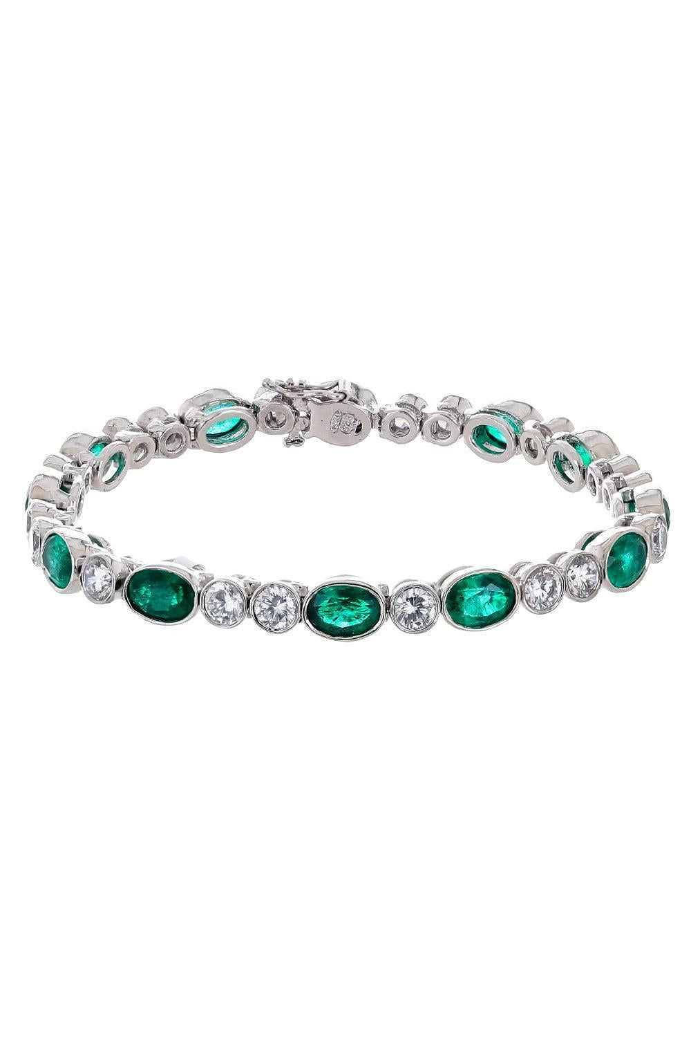 Green White Tennis Bracelet-WHITE-JEWELRYBOUTIQUEBRACELET O-FANTASIA by DESERIO