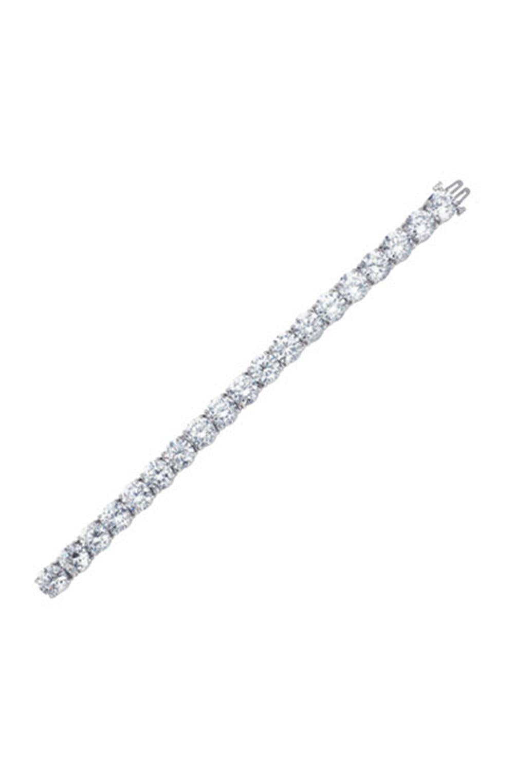 FANTASIA by DESERIO-Large Stone Tennis Bracelet-WHITE