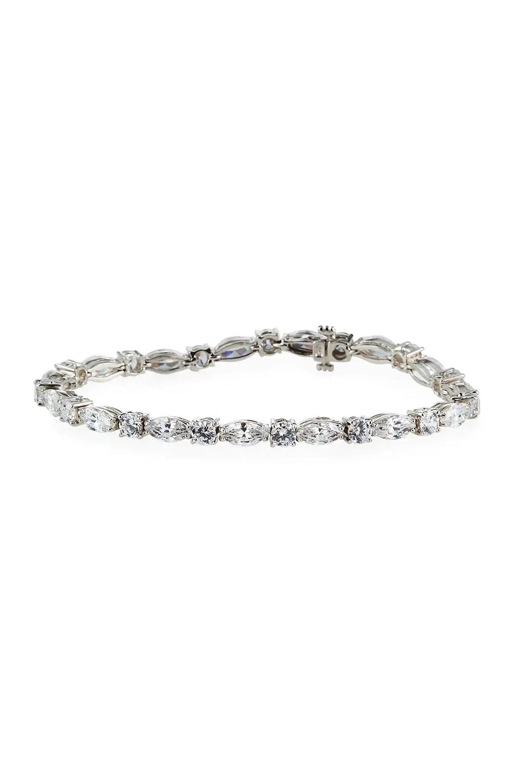 FANTASIA by DESERIO-Marquise Round Bracelet-WHITE