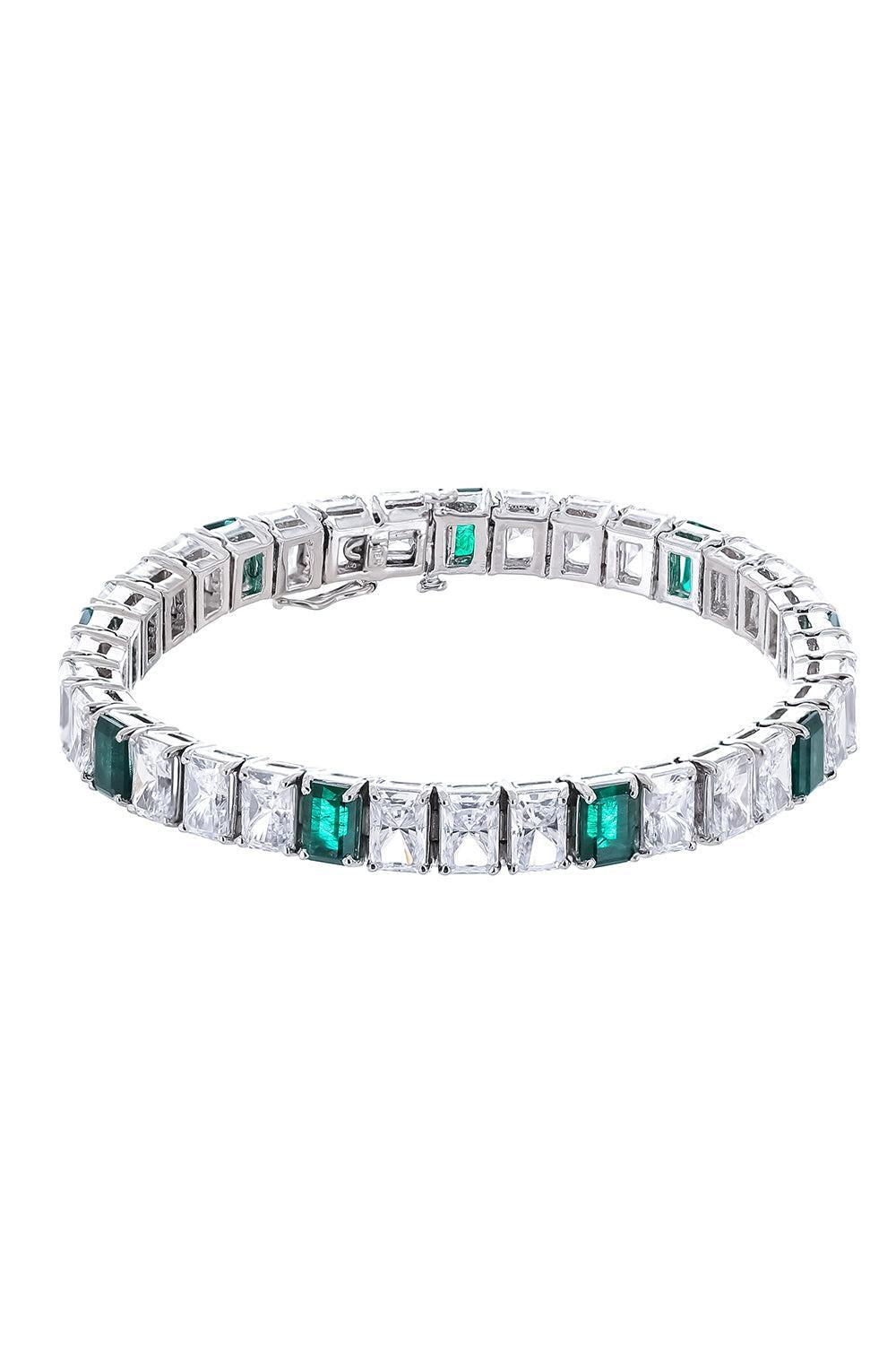 White Green Radiant Tennis Bracelet-WHITE-JEWELRYBOUTIQUEBRACELET O-FANTASIA by DESERIO