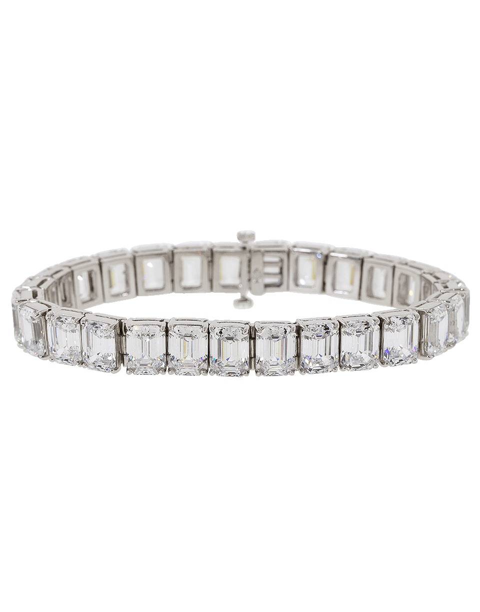 FANTASIA by DESERIO-Emerald Cut Bracelet-WHTGLD