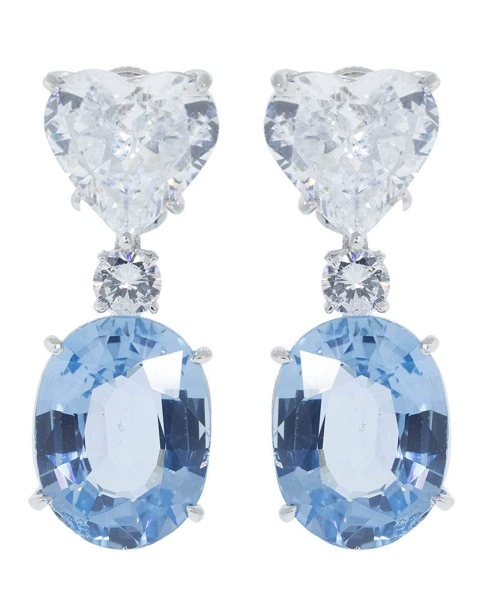 FANTASIA by DESERIO-Heart Oval Drop Earrings-AQUA CZ