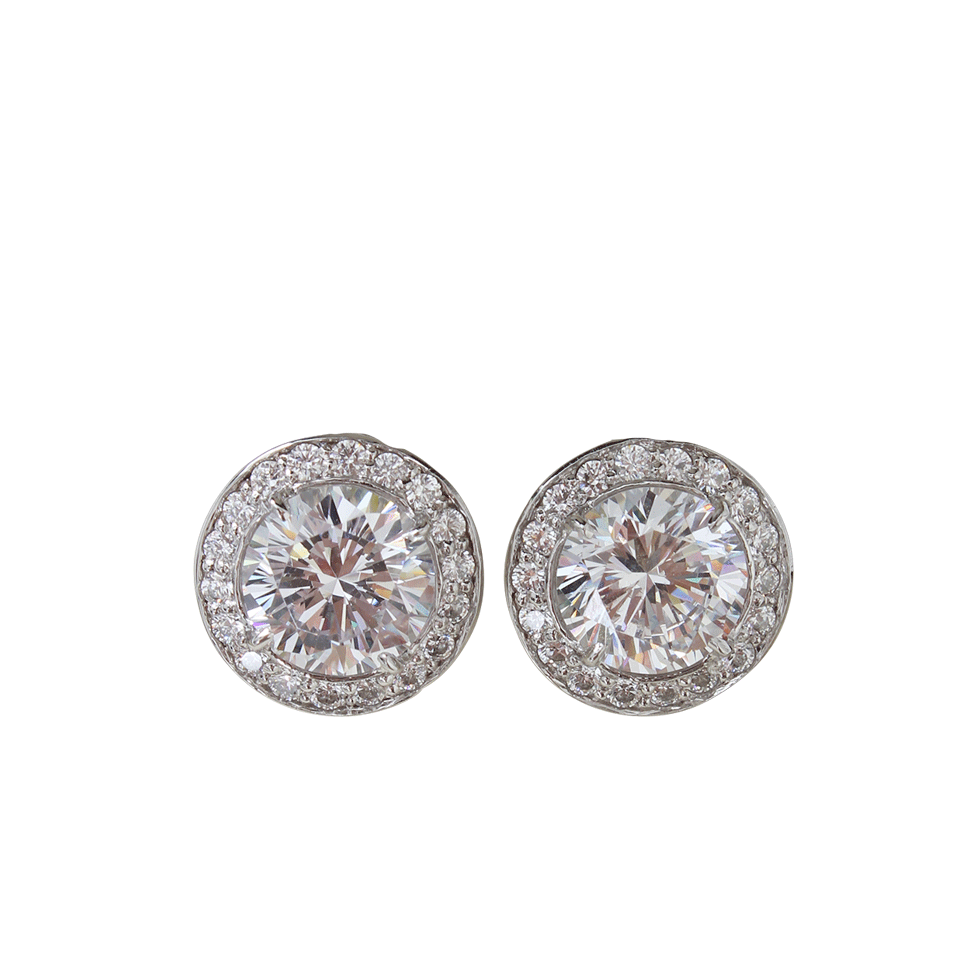 FANTASIA by DESERIO-Round Stud With Micro Pave Earrings-AS SAMP