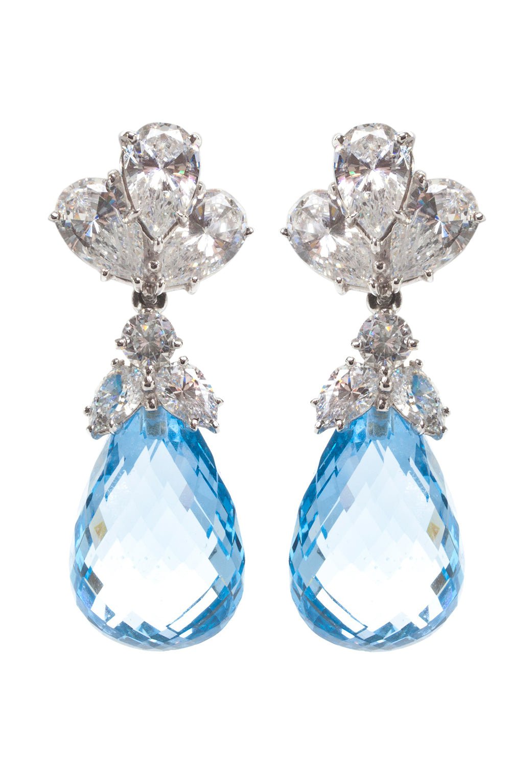 FANTASIA by DESERIO-Aqua Briolette Drop Earring-BLUE