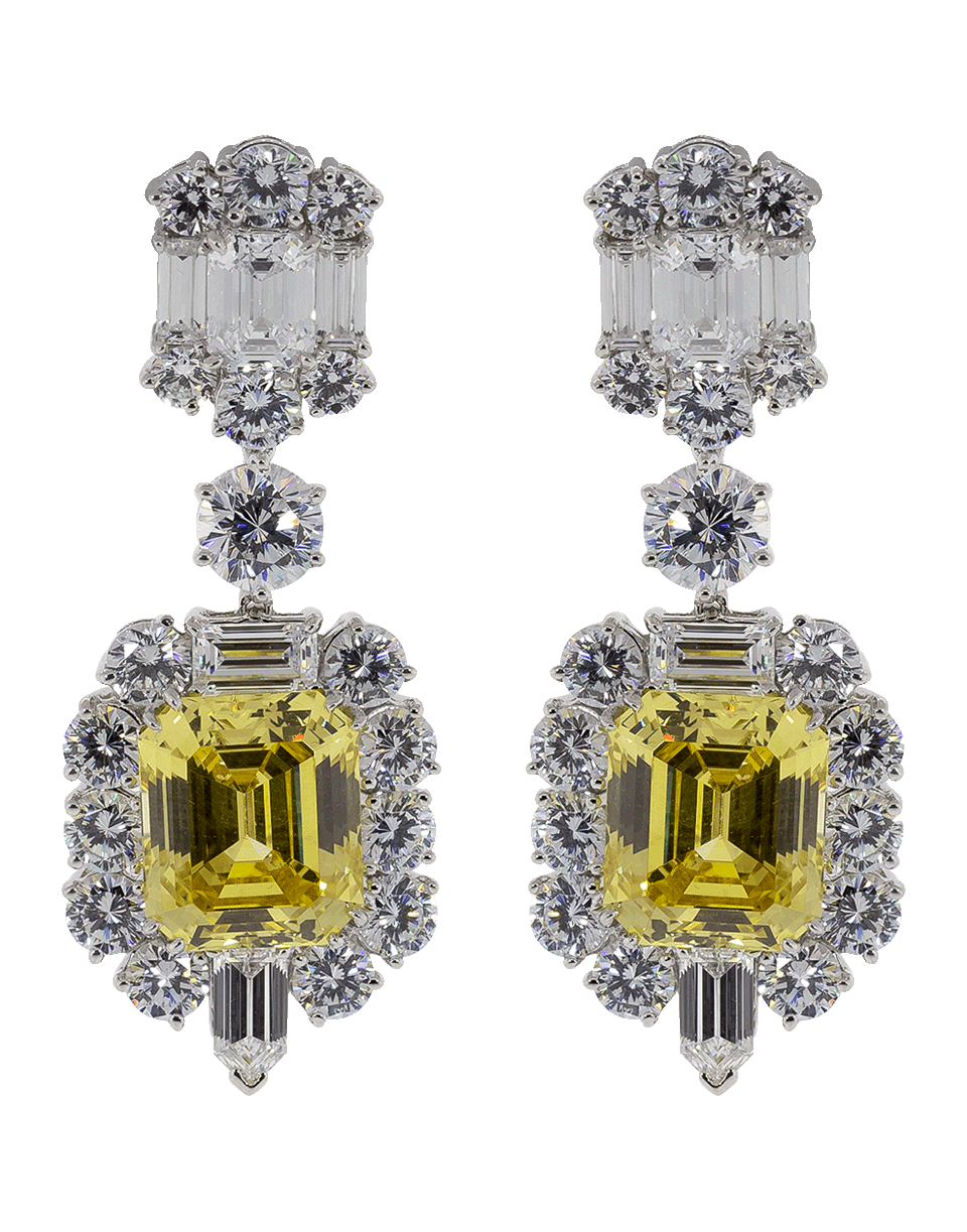 FANTASIA by DESERIO-Canary And Cubic Zirconia Drop Earrings-CAN/CZ