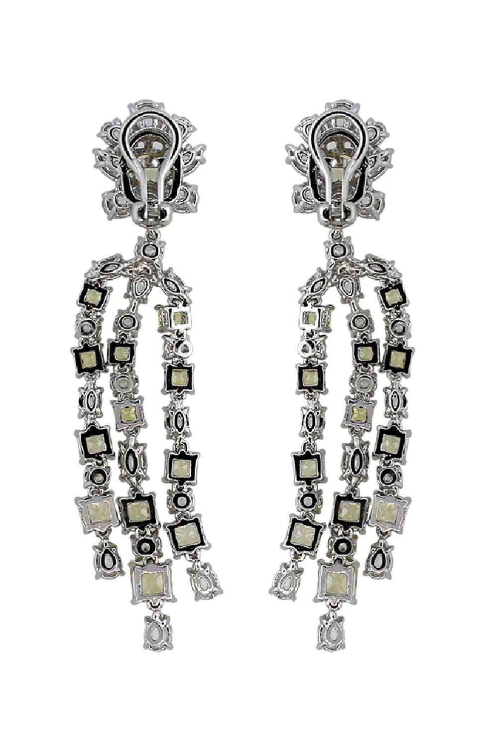 FANTASIA by DESERIO-Top Round Canary And Cubic Zirconia Flower Drop Earrings-CAN/CZ