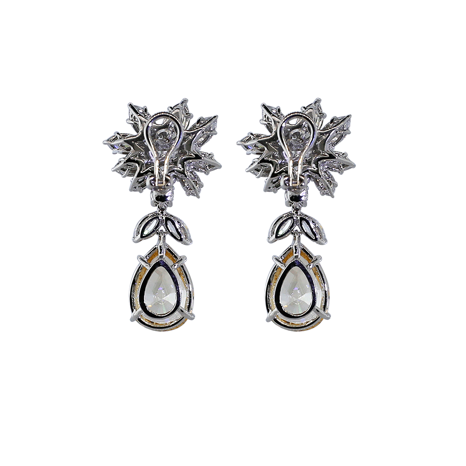 FANTASIA by DESERIO-Cluster Pear Shape Drop Earrings-COF/CZ