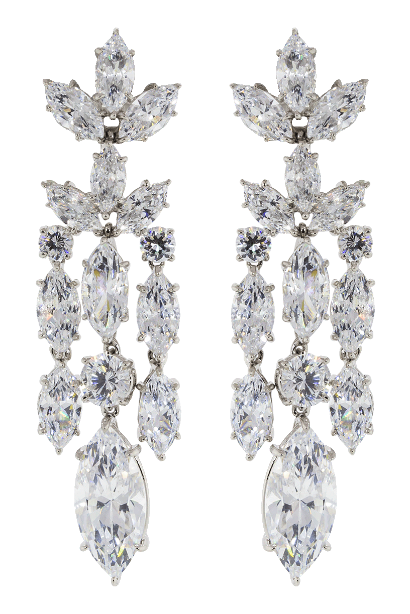 FANTASIA by DESERIO-Chandelier Marquis Earrings-CZ