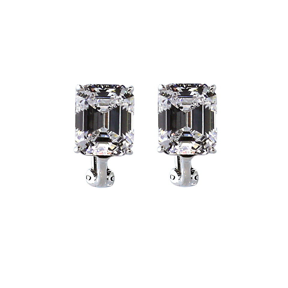 FANTASIA by DESERIO-Emerald Cut Stud Earrings-CZ