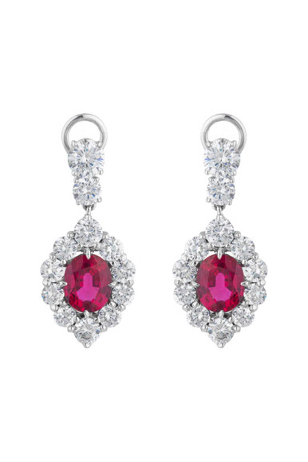 FANTASIA by DESERIO-Red Drop Oval Earrings-RED