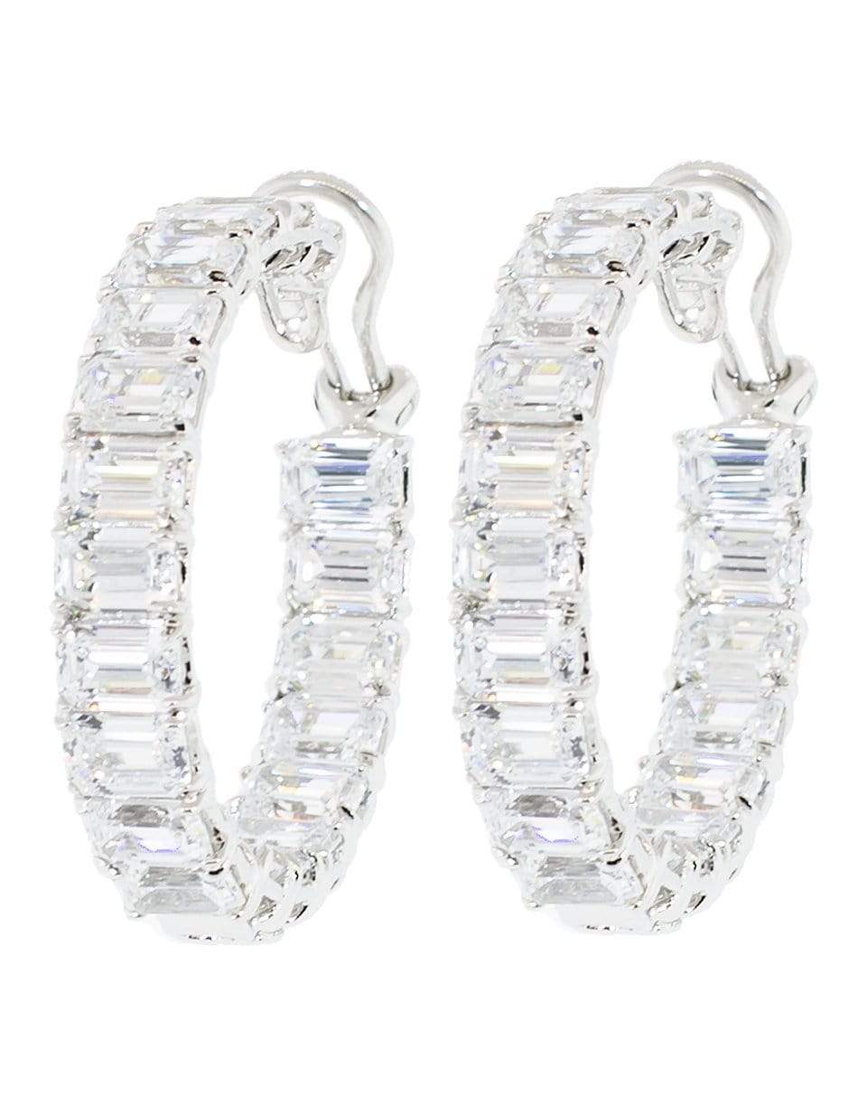 FANTASIA by DESERIO-Asscher Cut Hoop Earrings-W V CZ