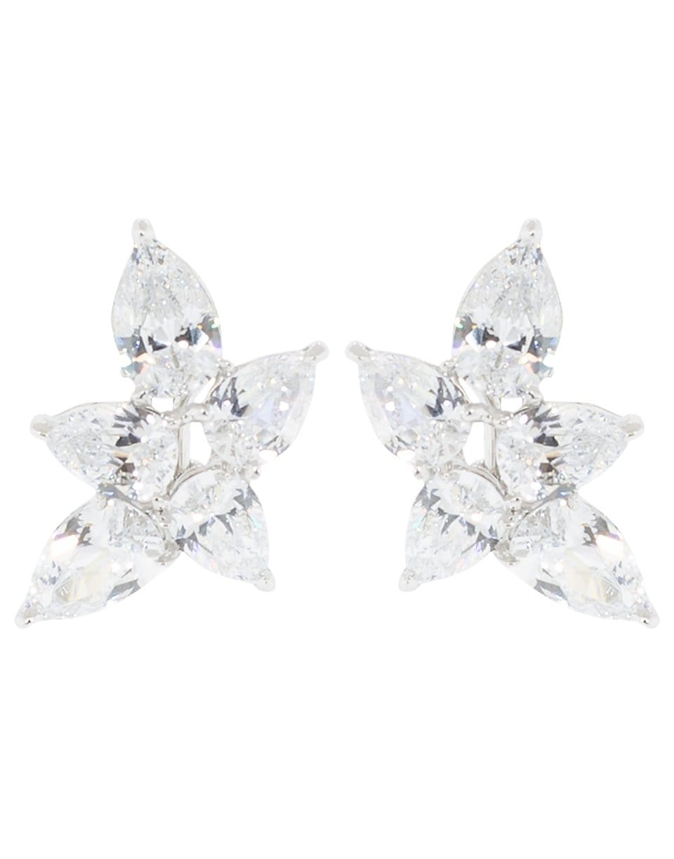 FANTASIA by DESERIO-Five Round Pear Drop Earrings-W V CZ