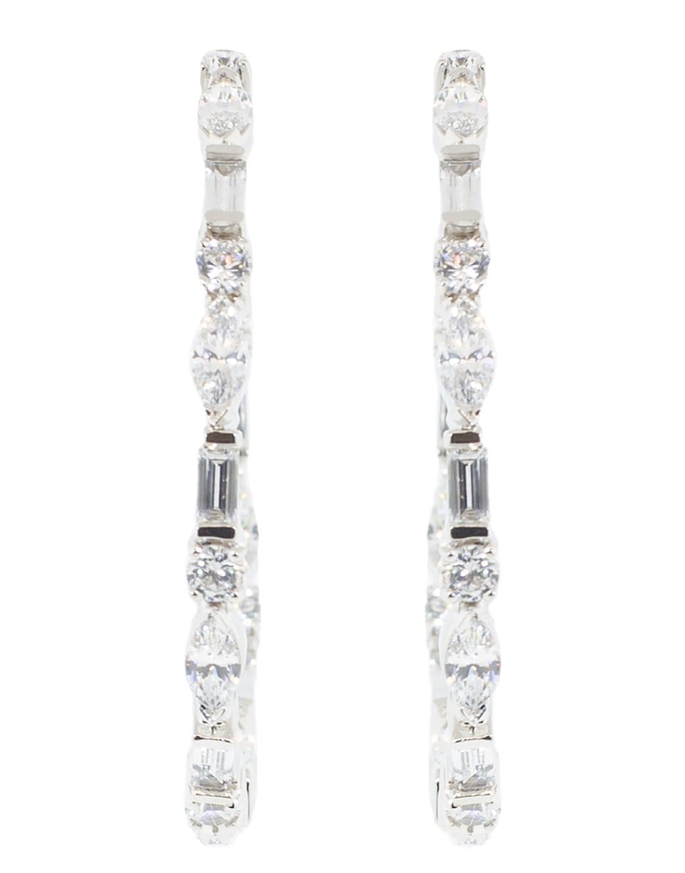 FANTASIA by DESERIO-Multi Shape Hoop Earrings-W V CZ