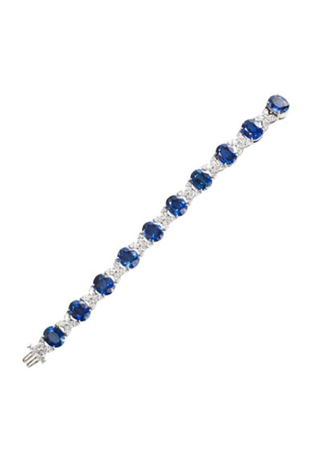 Alternating Sapphire Mix Tennis Bracelet-WHITE-JEWELRYBOUTIQUEEARRING-FANTASIA by DESERIO