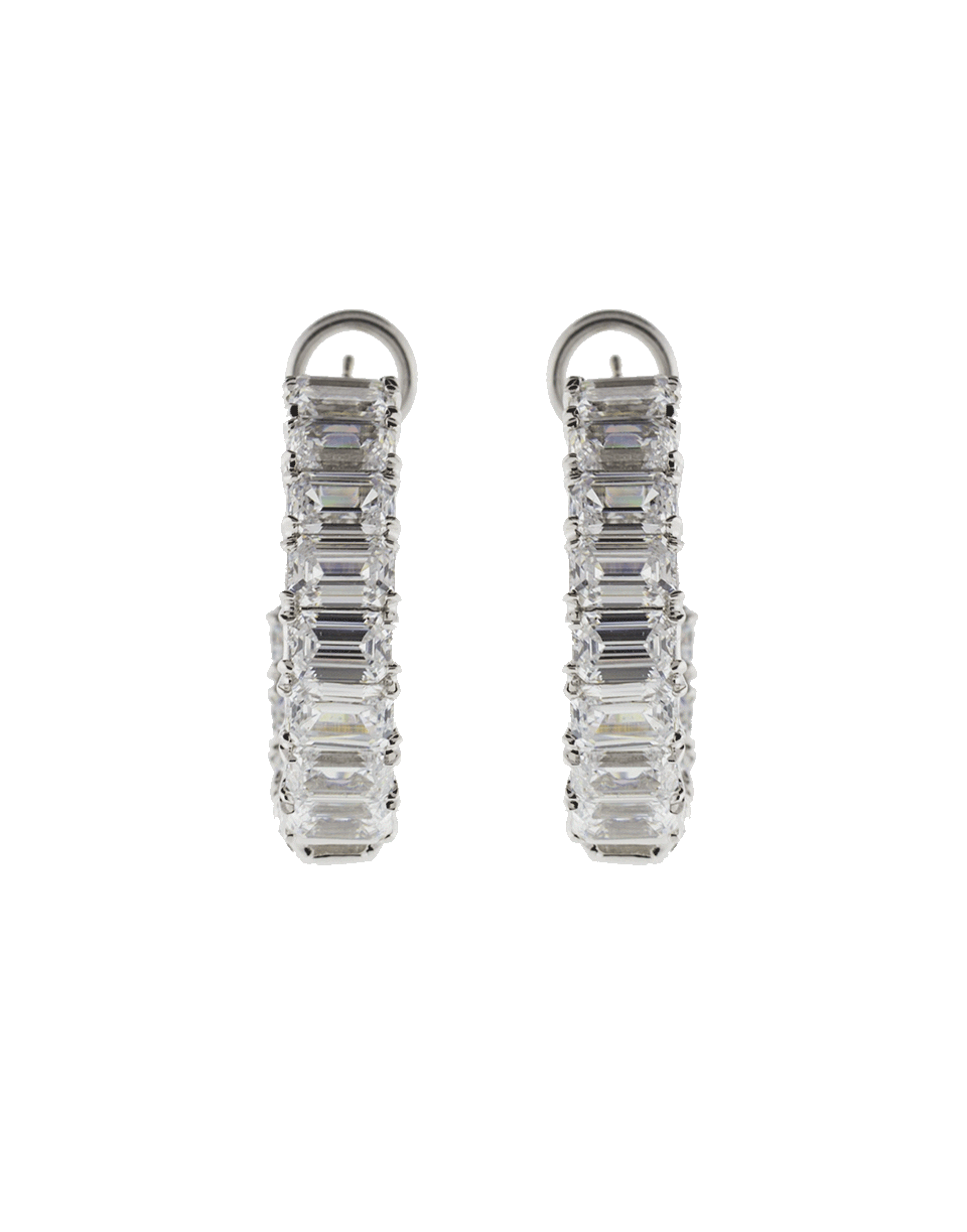 FANTASIA by DESERIO-Asscher Cut Hoop Earrings-WHITE