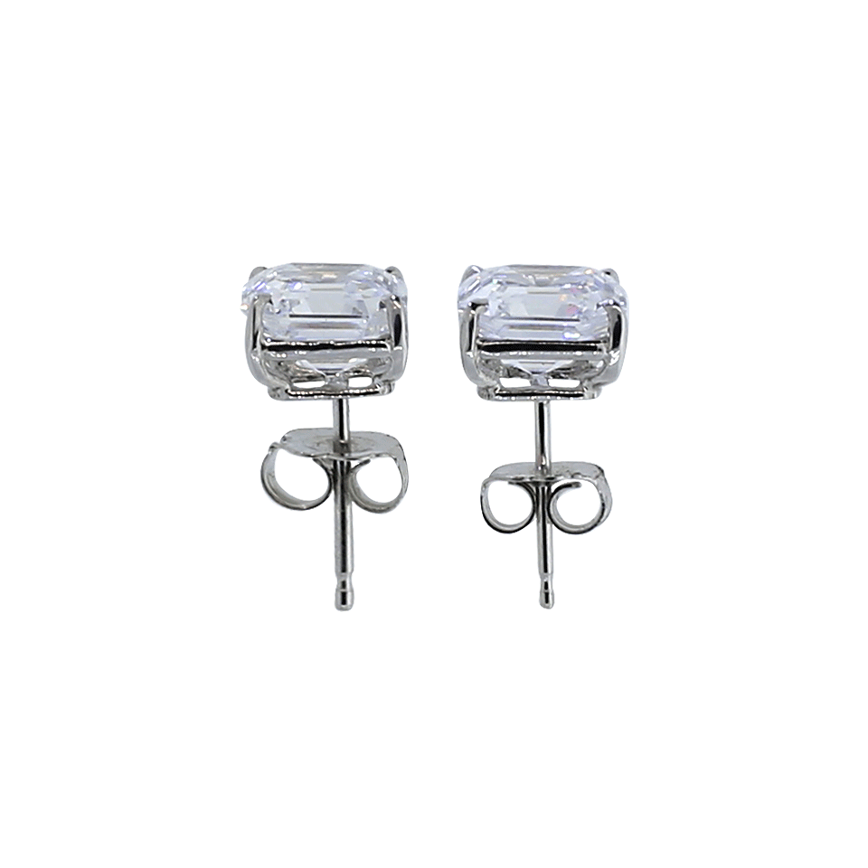 FANTASIA by DESERIO-Asscher Stud Earrings-CZ