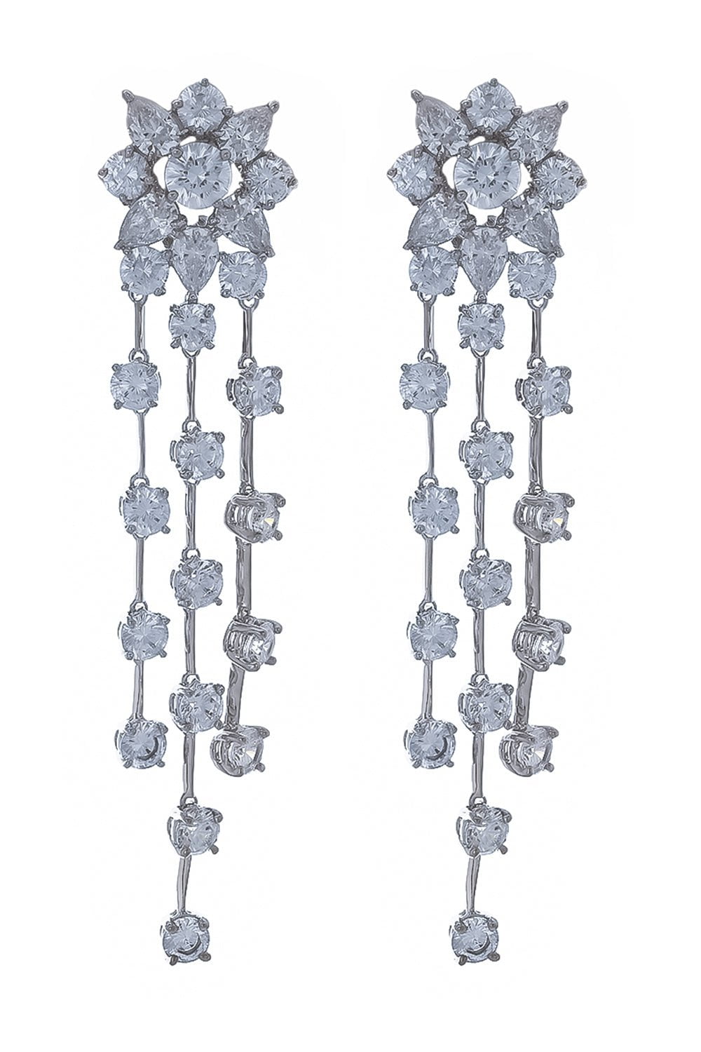 FANTASIA by DESERIO-Chandelier Drop Earrings-WHITE