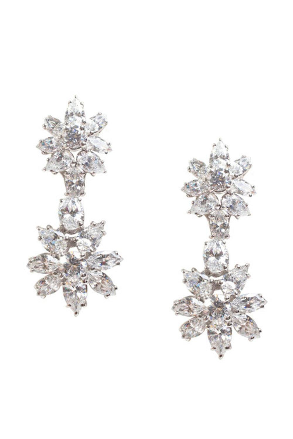Double Cluster Drop Earrings